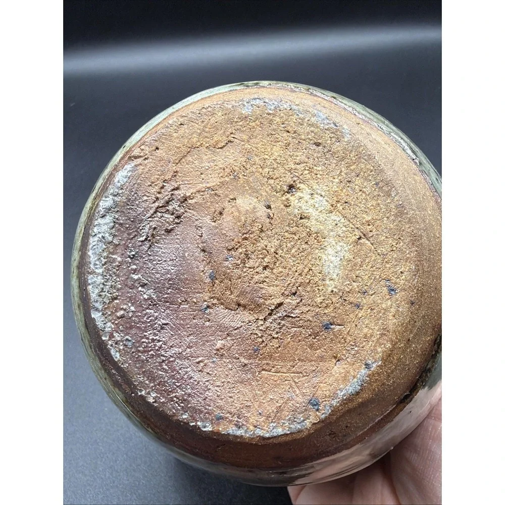 Art Pottery Jar With Lid Multi Color Glaze